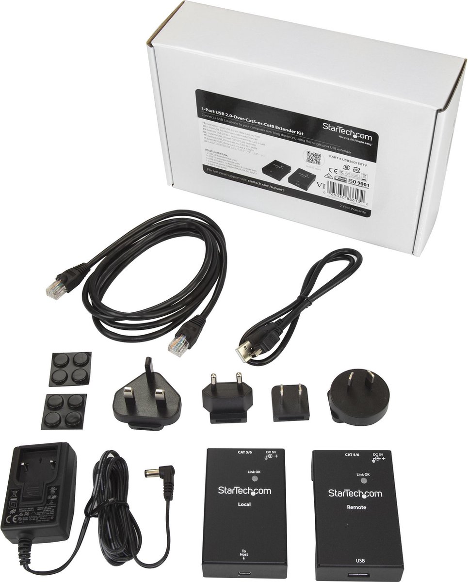 StarTech 1-Poorts USB 2.0 over -Cat5 of -Cat6 extender kit - 50 m
