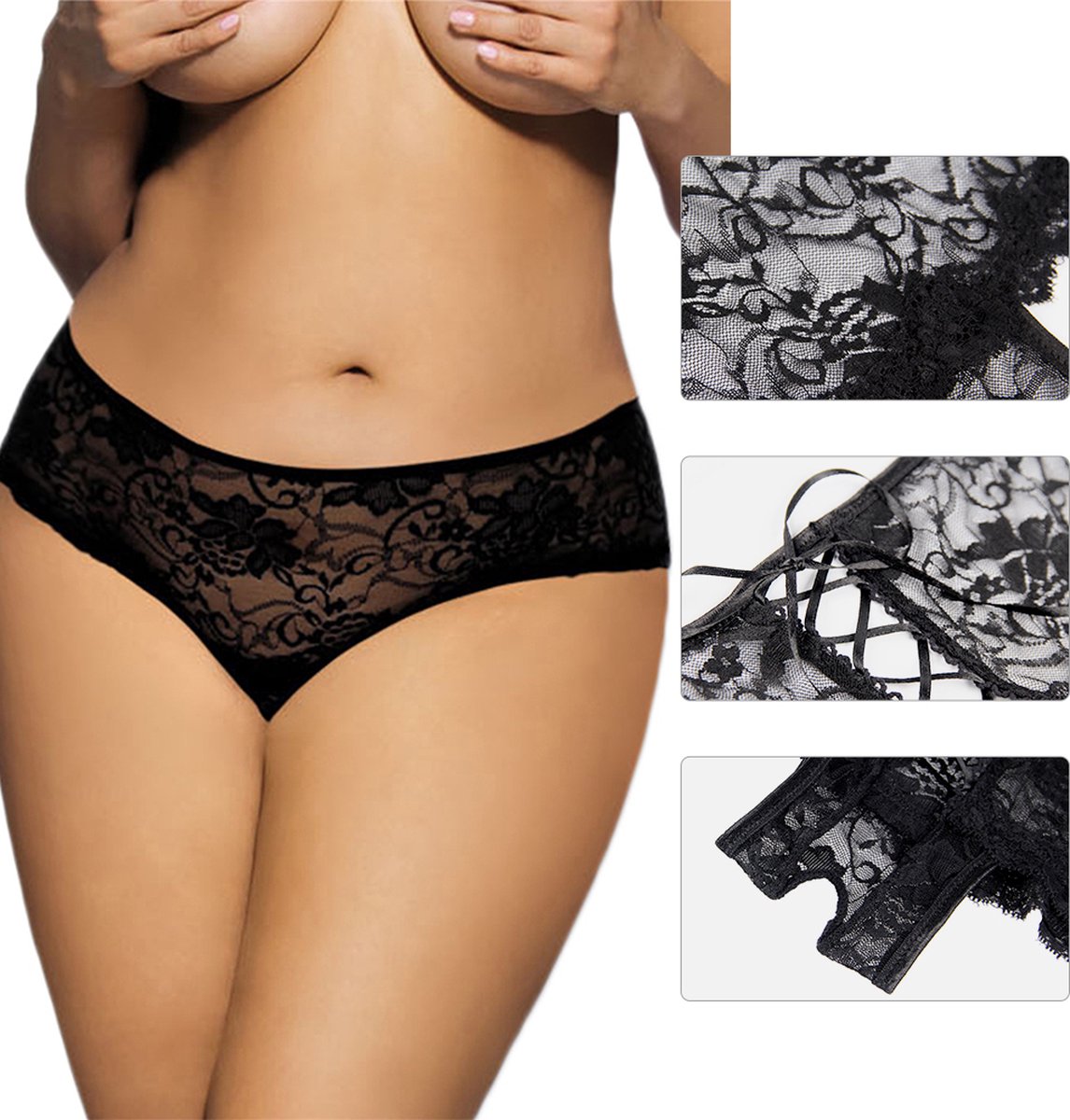 Erotische String - Zwart - Maten 56/58