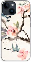 Case Company® - Hoesje geschikt voor iPhone 14 hoesje - Japanse bloemen - Soft Cover Telefoonhoesje - Bescherming aan alle Kanten en Schermrand