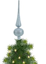 Pic/Cime de sapin - bleu clair - H23 cm - paillettes - Décorations de Noël