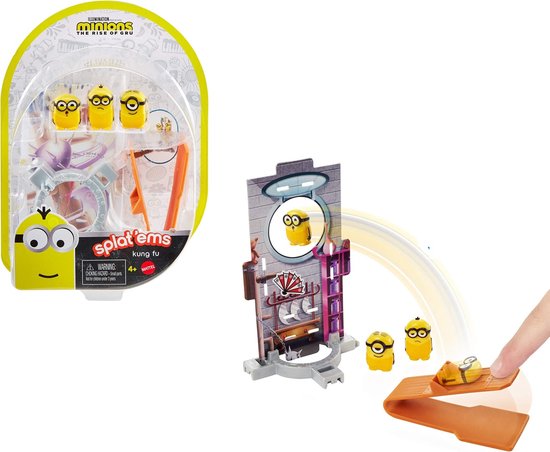Mattel Minions Splat 'Ems Travel 3-Pack - Figure Morbide E Lanciatore Deluxe Per Bambini 4+ Anni