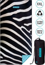 LAY ON ME® zebra - XXL Strandlaken 100x200 cm - microvezel strandhanddoek - zandvrij badlaken - dierenprint reishanddoek
