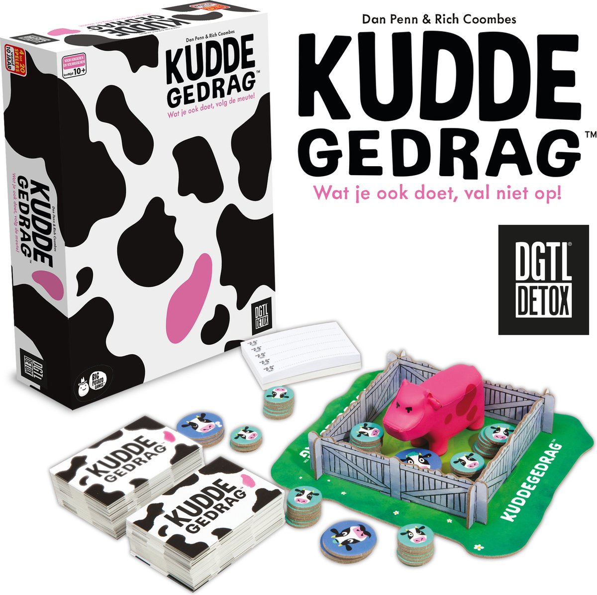 Megableu Kuddegedrag - Partyspel voor Grote Groepen - Grappig Familiespel Vanaf 10 Jaar - 4-20 Spelers - Denk als de Kudde of Krijg de Roze Koe — afbeelding 12