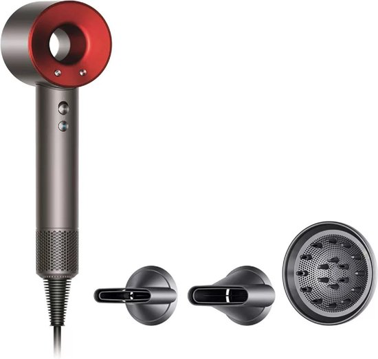 Dyson Supersonic Föhn - Nickel/Rood | bol
