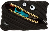trousse à crayons Grillz Monster Jumbo noir composé d'une longue fermeture éclair trousse de maquillage trousse de toilette trousse de toilette