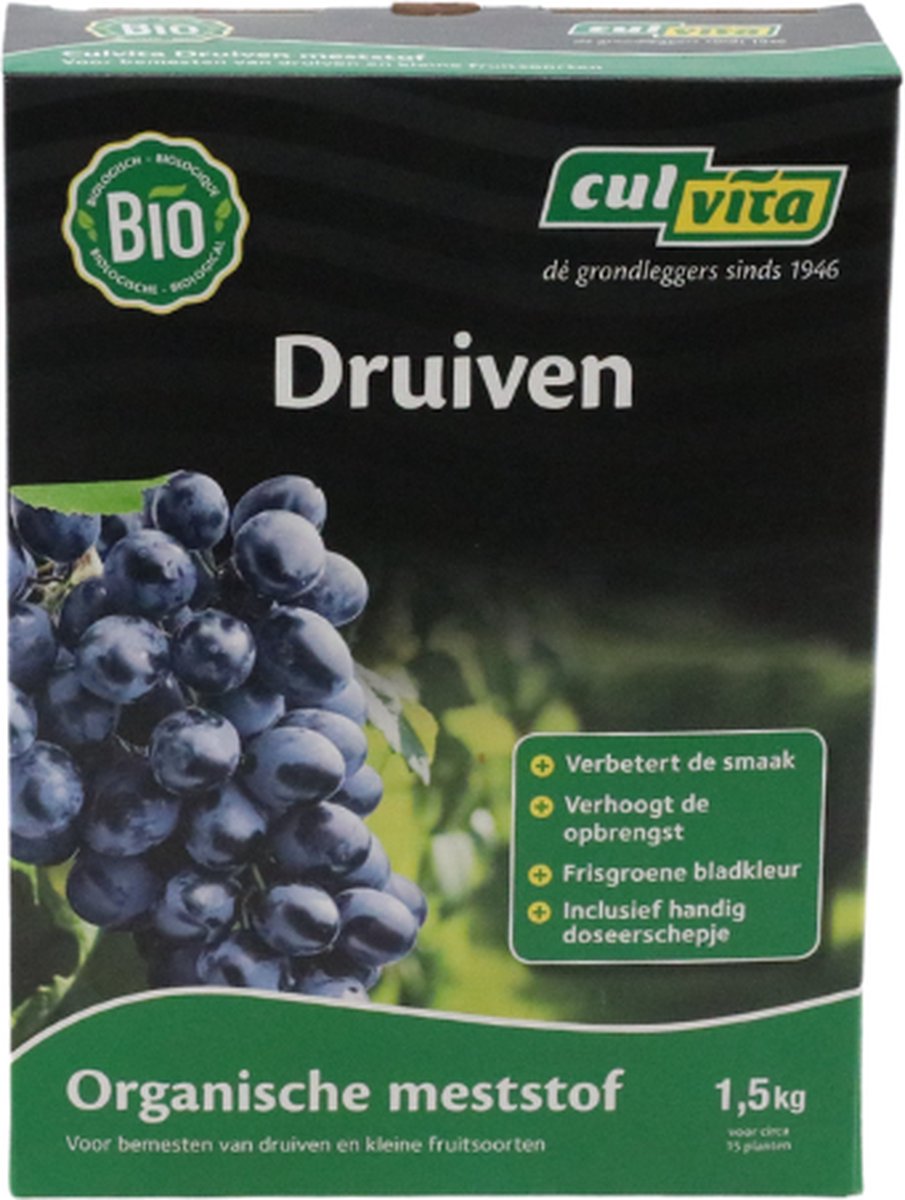 Culvita - Druiven plantenvoeding - Druiven Meststof 1,5 kg - Verhoogt opbrengst - 100 dagen voeding