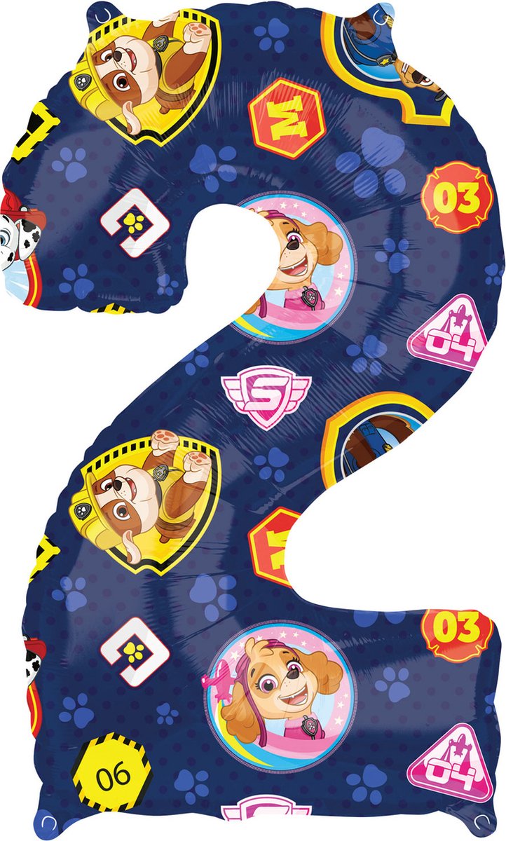 PAW Patrol - Folieballon - 2 - 66 Cm - Blauw - 1 stuks