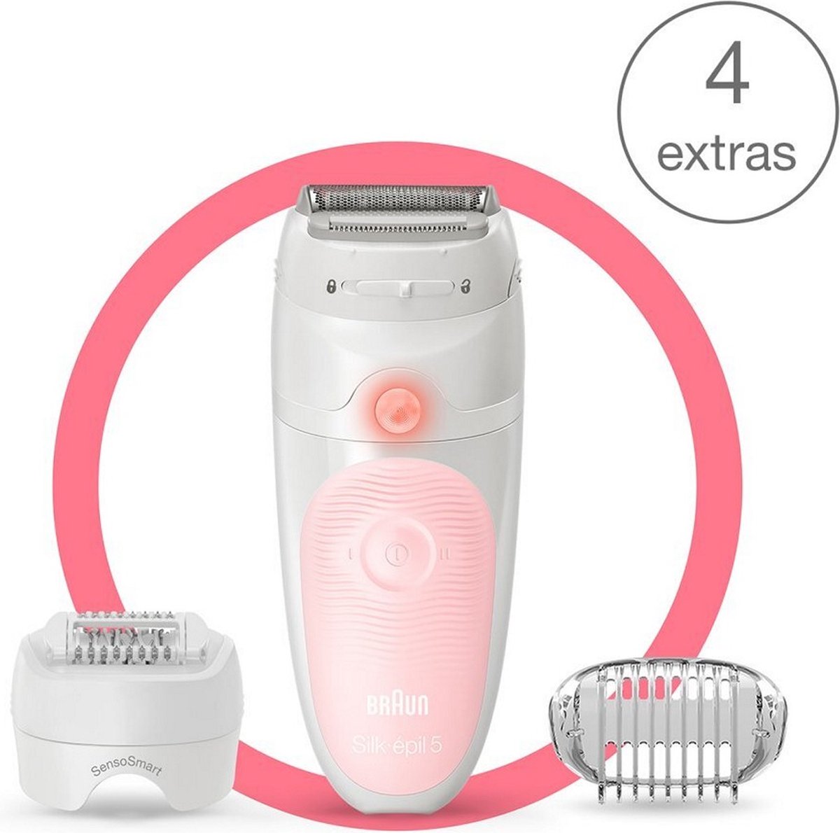 Braun SE5-620 Silk-épil 5 Wet and Dry Epilator Roze/Wit