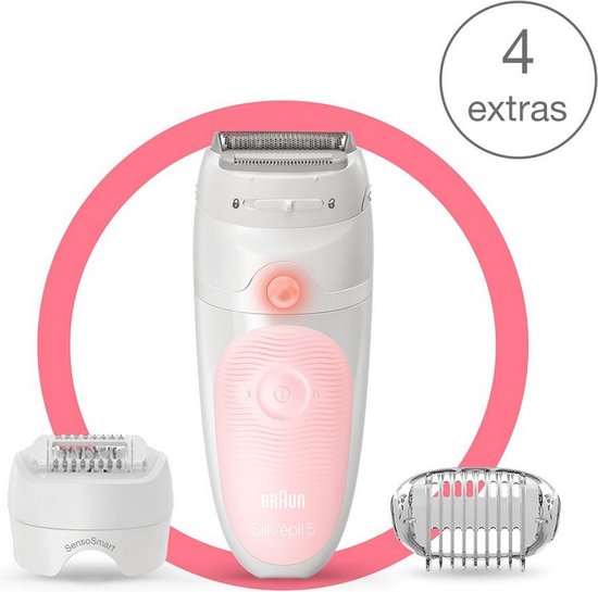 Braun SE5-620 Silk-épil 5 Wet and Dry Epilator Roze/Wit