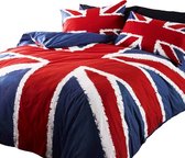 Union Jack tweepersoons dekbedovertrek - 200 x 200 cm. - Engelse Vlag dekbed - 2 persoons met 2 kussenslopen