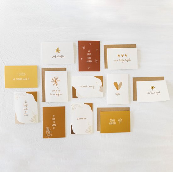 12x cartes de consolation tendance (format A6) - cartes à envoyer - jeu de cartes - cartes vierges - cartes avec texte - cartes de condoléances - guérissez bientôt - cartes de vœux - cartes de vœux vierges