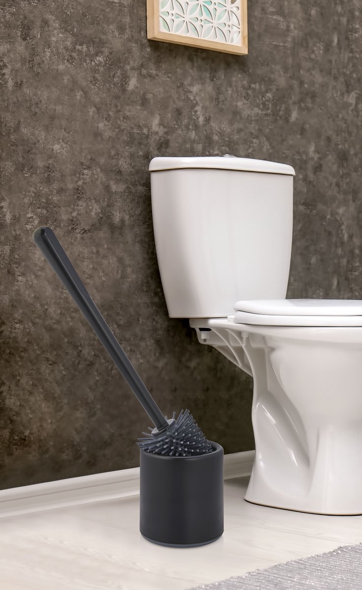 Seal WC borstel met Houder Zwart - Toiletborstel - Toiletborstelhouder - WC borstelhouder - Hangend - RVS