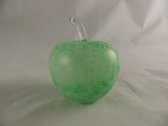 Sculptuur - 10 cm hoog - beeld glas - groene appel - decoratie