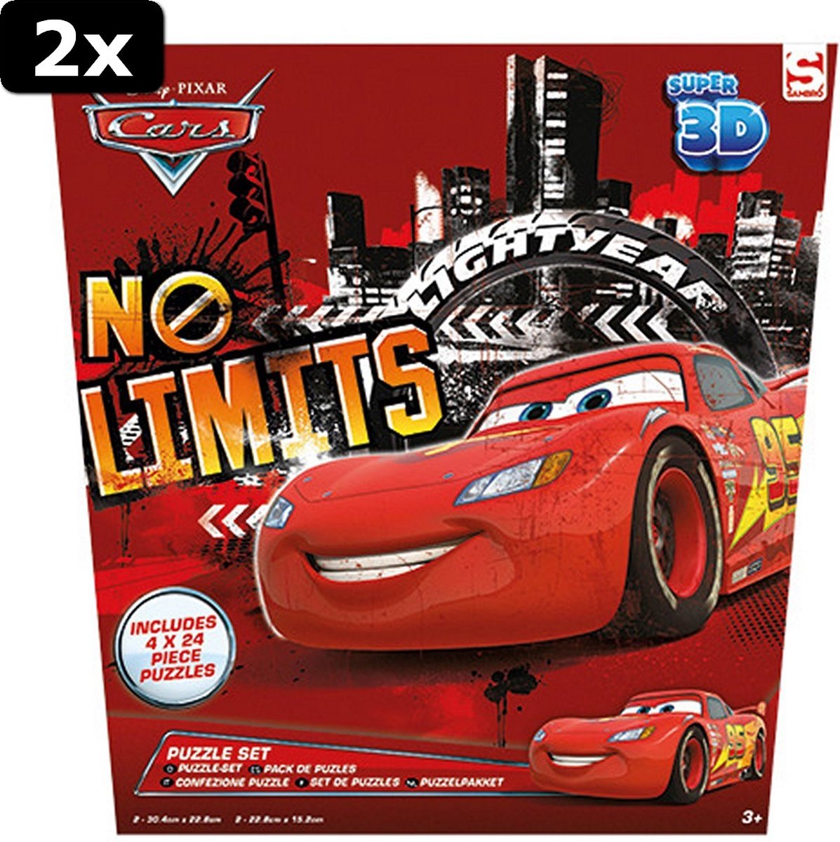 2x Disney Cars 4in1 3D Puzzel