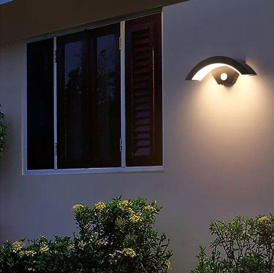 Buitenlamp wandlamp bewegingsmelder ALU antraciet LED 9W nr 385341 | Buitenlampen ingebouwde