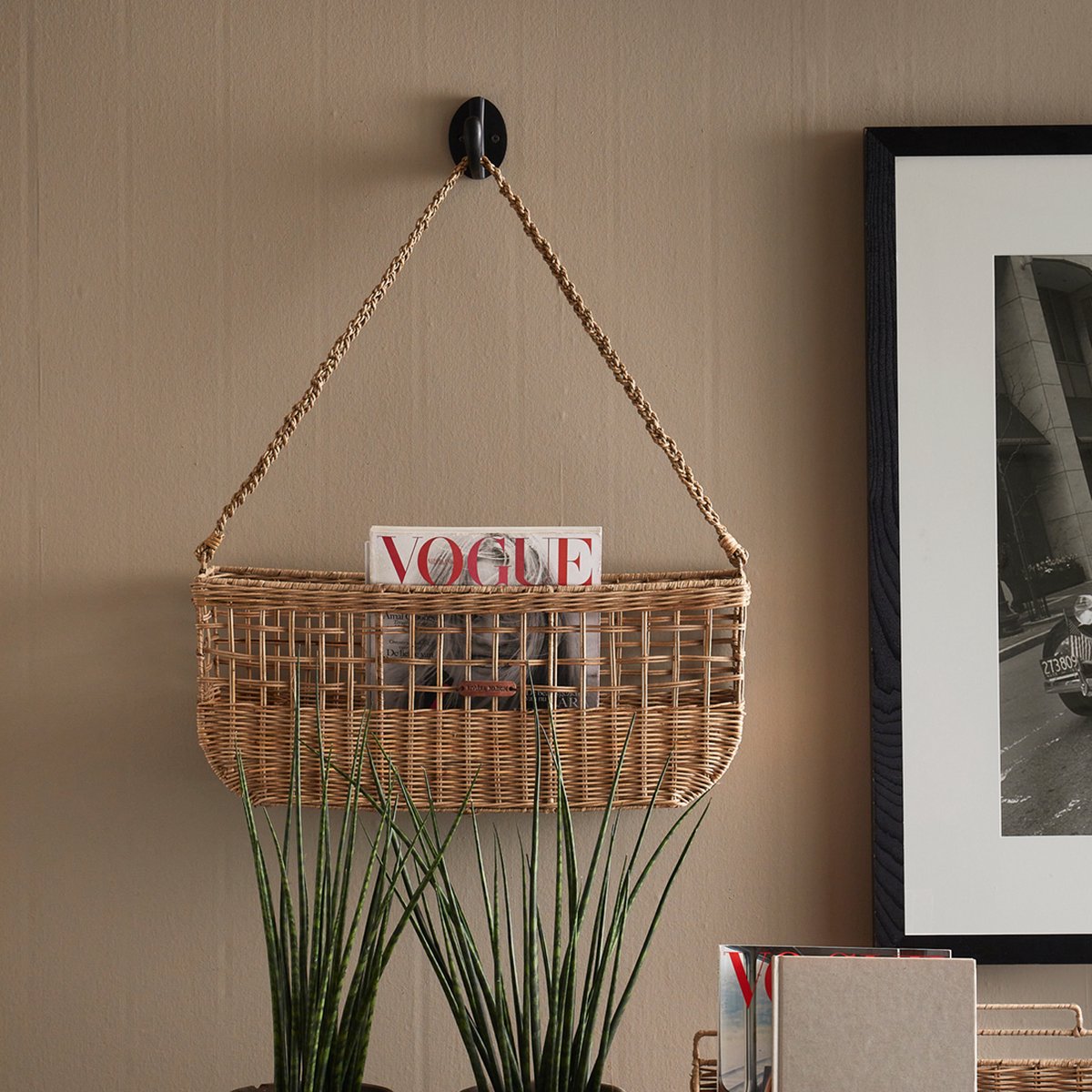 Gallery Detail: Riviera Maison Desk Organizer Rustic Rattan Square Weave Organiser