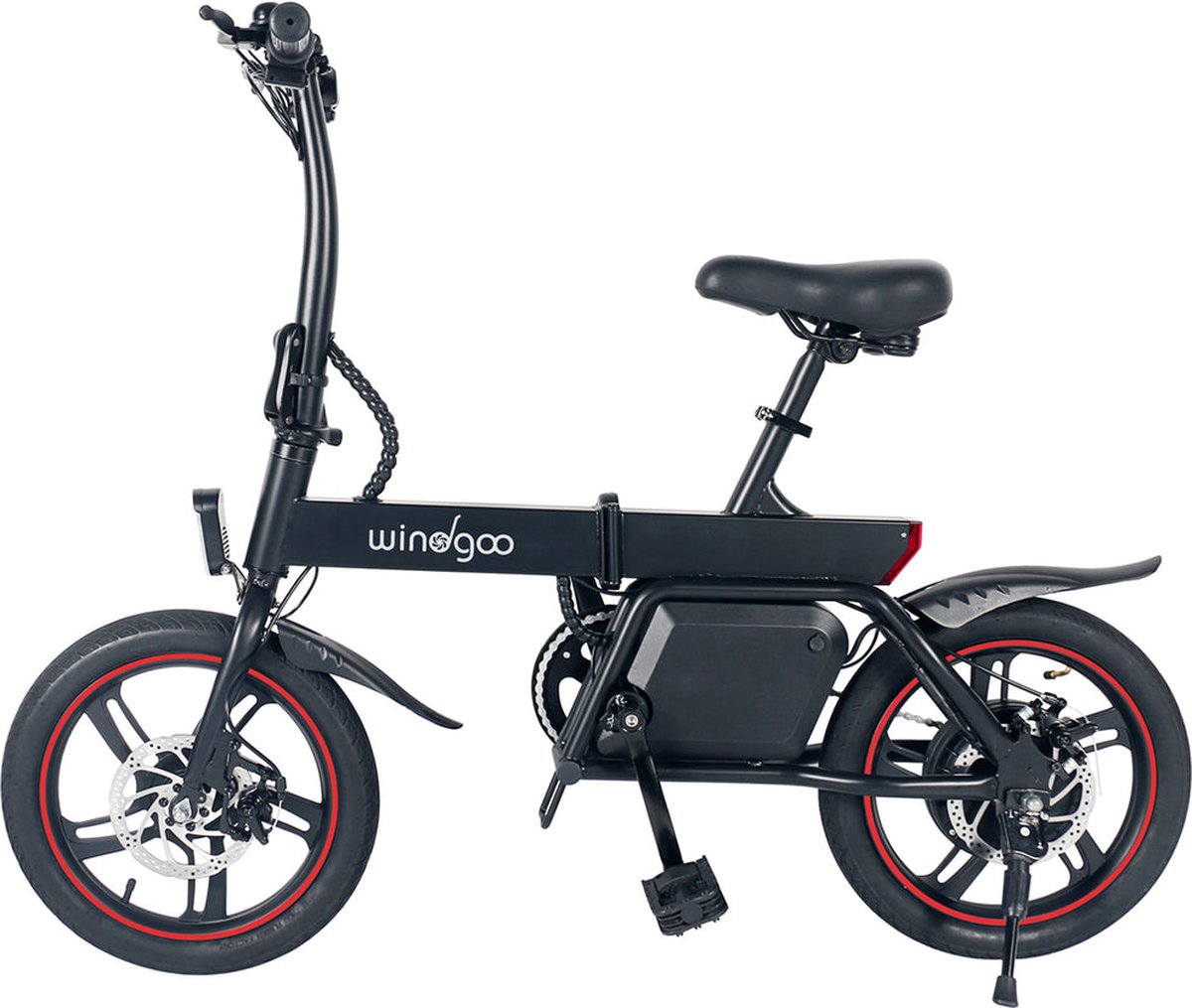Windgoo B20 PRO E bike Elektrische fiets 16 Inch 250W 7.8Ah batterij Max. 25km u Zwart Incl. GSM houder - Thumbnail 1