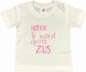 Shirt Aankondiging zwangerschap Ik word grote zus | korte mouw | roze | maat 98/104 zwangerschap aankondiging bekendmaking Baby big sis sister