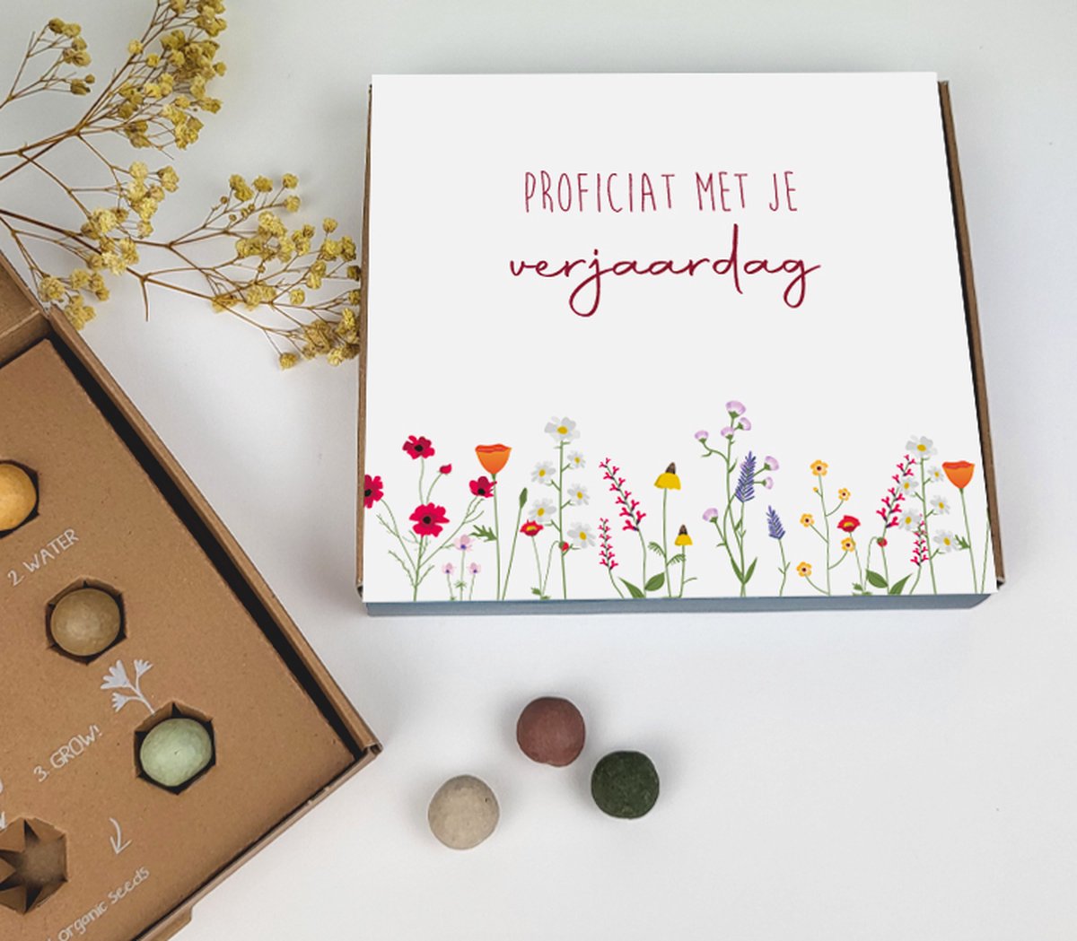 Bloembommetjes - Zaadjes - Bloemen - Cadeau verjaardag - bloemetjes - Proficiat met je verjaardag - verjaardagscadeau - Zaad - Bloemen