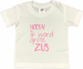 Shirt Aankondiging zwangerschap Ik word grote zus | korte mouw | roze | maat 110/116 zwangerschap aankondiging bekendmaking Baby big sis sister