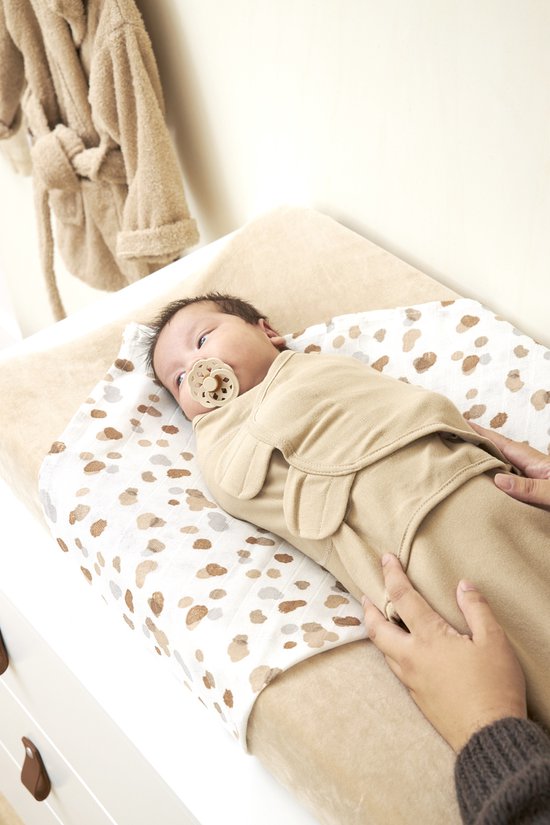 Meyco Baby Uni swaddlemeyco inbakerdoek - sand - 4-6 maanden - 1.0 TOG van Meyco — afbeelding 3