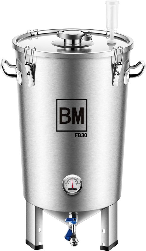 Brouwmeester - Cuve de fermentation 30L - fond conique - 2 robinets  empilables