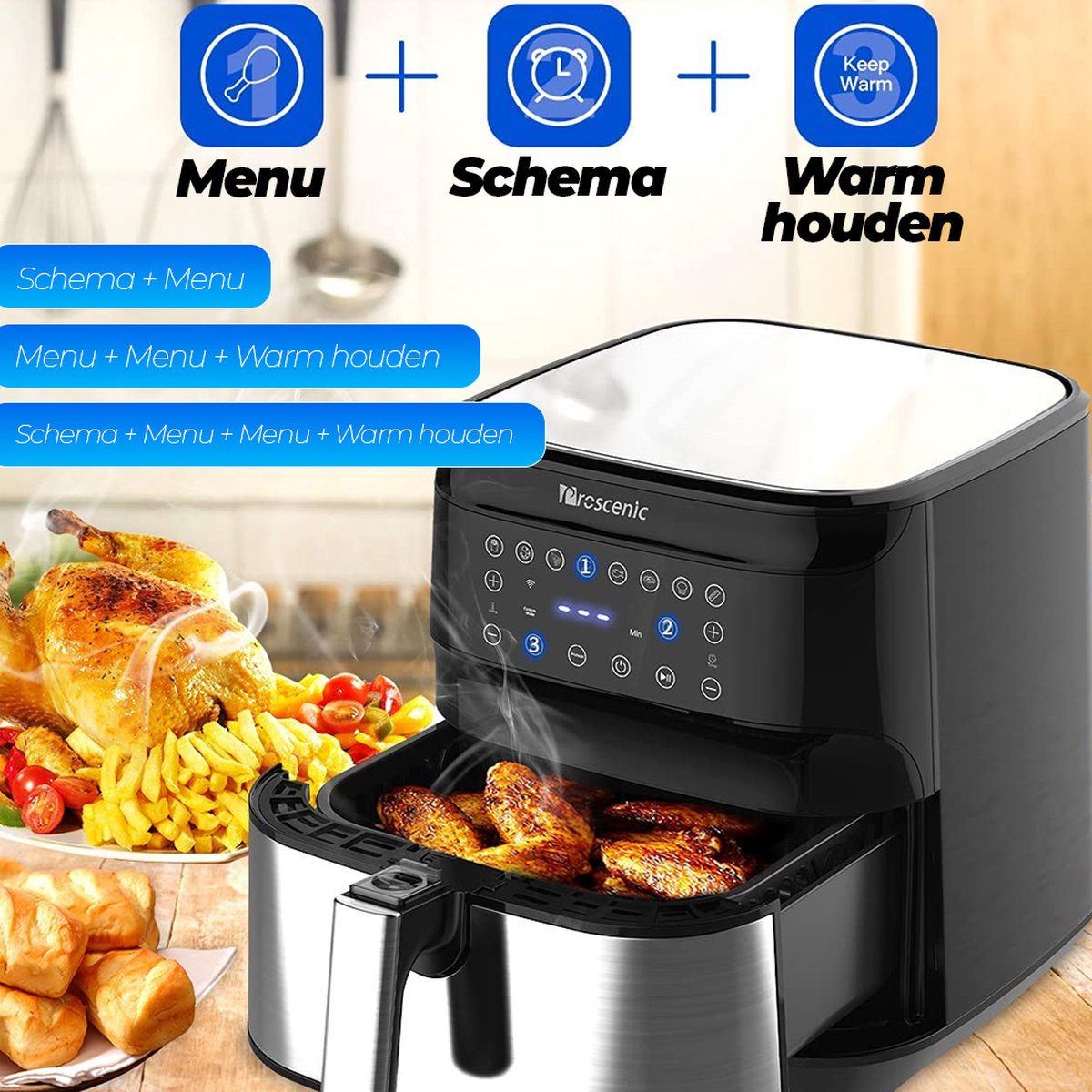Proscenic T21 Heteluchtfriteuse - Touch Screen Paneel Friteuse - Airfryer - 5.5 Liter