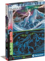 Clementoni - Puzzel 104 Stukjes Glowing Frozen 2, Kinderpuzzels, 6-8 jaar, 27548