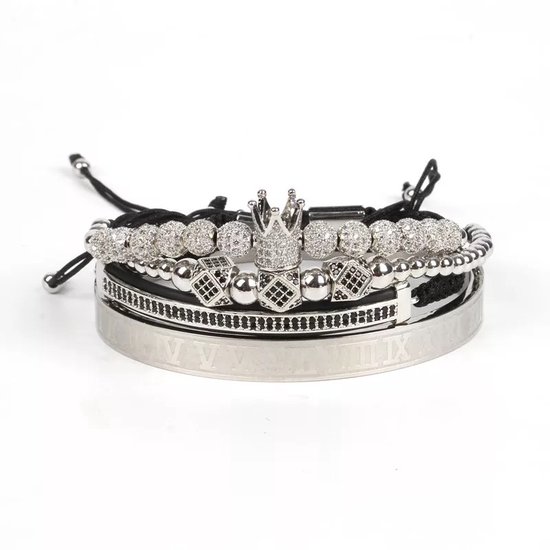 elkaar Variant Definitie Soraro Roman Kroon Diamond Armbanden | Zilveren Armbanden | Armband Mannen  | Armband... | bol.com