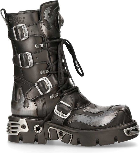 New Rock Laarzen -37 Shoes- M-107-S2 Zwart/Grijs