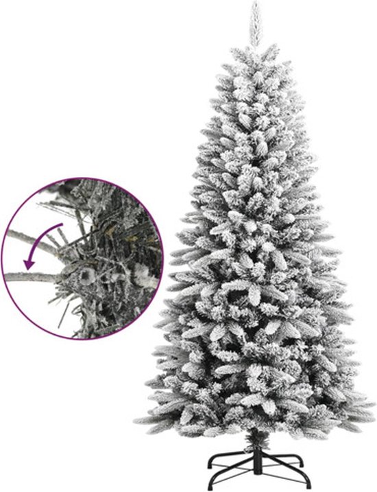 vidaXL Kunstkerstboom Snowy - 120 cm - PVC/PE - Groen - Met Standaard