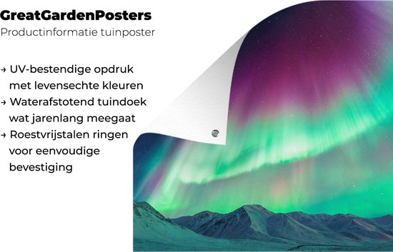 Fraai affiche de jardin Northern Lights 60x40 cm - petit - Toile de jardin / Toile d'extérieur / Peintures pour l'extérieur (décoration de jardin)