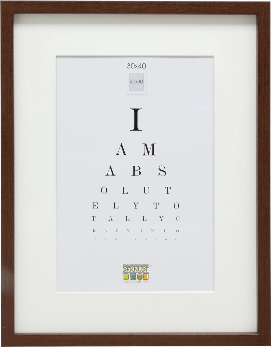 Deknudt Frames fotolijst - bruin met passe-partout - 20x30 / 30x40 cm