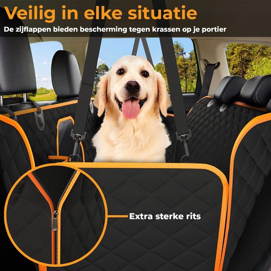 Nince Hondendeken Auto Achterbank Extra Dik Materiaal - Hondendeken Kofferbak - Beschermhoes Auto - 137 x 147 cm - Hondenkleed