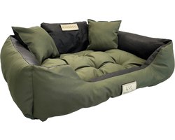 Kingdog - Groot honden- en kattenbed | Dierenmand 100 x 75 | Groen - maat L