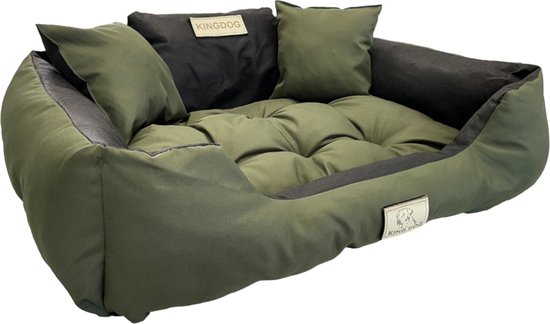 Kingdog - Groot honden- en kattenbed | Dierenmand 100 x 75 | Groen - maat L