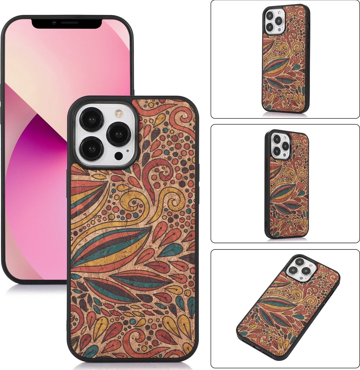 Mobigear Hoesje geschikt voor Apple iPhone 14 Plus Telefoonhoesje Flexibel TPU | Mobigear Cork Backcover | iPhone 14 Plus Case | Back Cover - Model 3