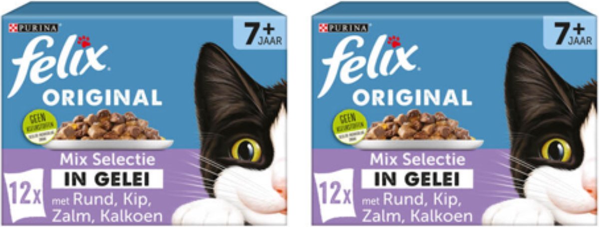 Felix Felix - Original Senior Mix Selectie in gelei - Kattenvoer - 12x85g