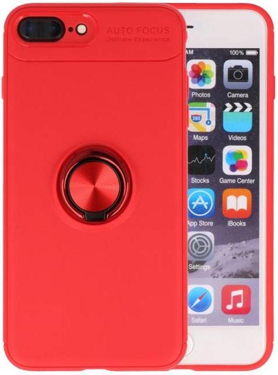 Hoesje met Ring Houder Rood geschikt voor Iphone 7/8 Plus
