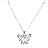 Ketting-Vlinder-Zilver-45 cm-Charme Bijoux