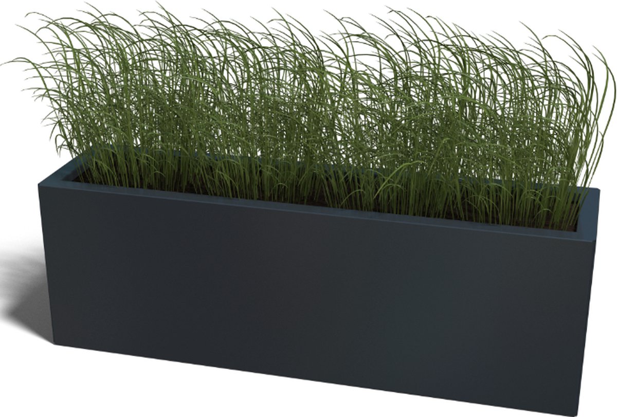 MySteel Gepoedercoat staal plantenbak Texas 100 x B30 - Hoogte: 40 L Kleur: RAL9005 mat (zwart)