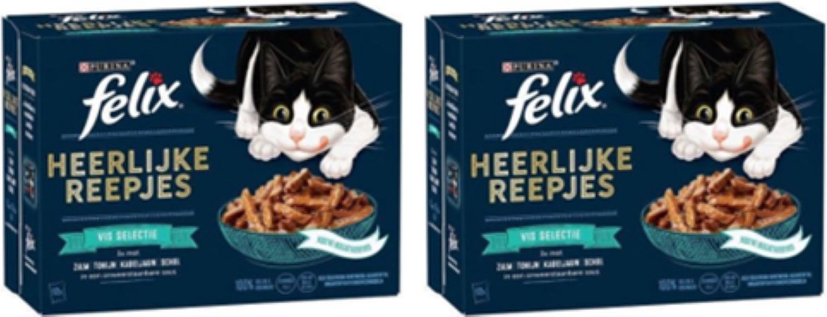 Felix Felix - Heerlijke Reepjes Vis Selectie in Saus - Kattenvoer - 12x80g