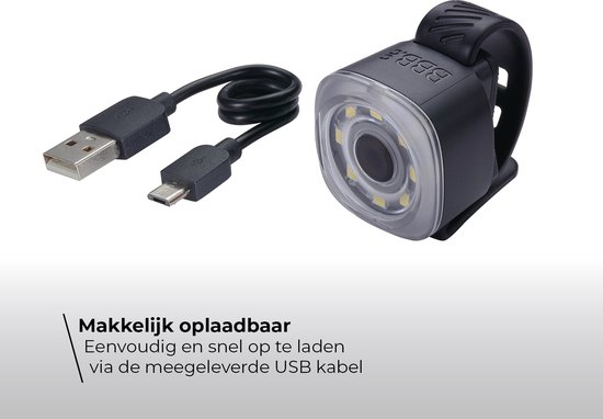 BBB Cycling Spirit Minilamp Koplamp Fiets - Fietsverlichting USB Oplaadbaar - Fietslampje Voorlicht - 30 Lumen - Waterdicht - Lange Accuduur - BLS-225 — afbeelding 5