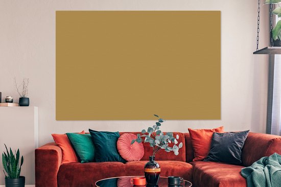 Canvas schilderij 150x100 cm - Wanddecoratie Okergeel - Kleur - Herfst - Geel - Effen - Kleuren - Muurdecoratie woonkamer - Slaapkamer decoratie - Kamer accessoires - Schilderijen op canvas
