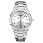 NIBOSI Horloges voor mannen -2022 design - Horloge mannen - Luxe zilver zilver Design - Heren horloge - Zwart Edelstaal - Roestvrij Staal - Waterdicht- Chronograaf - Geschenkset met verstelbare pin