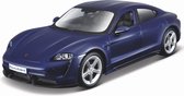 Bburago Porsche Taycan modelauto schaalmodel 1:43 blauw