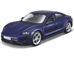 Bburago Porsche Taycan modelauto schaalmodel 1:43 blauw
