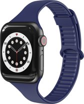 By Qubix TPU Slim Fit bandje - Donkerblauw - Geschikt voor Apple Watch 38mm - 40mm - 41mm - Compatible Apple watch bandje - smartwatch bandje -