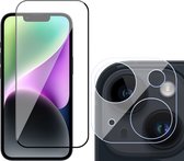 Screenprotector geschikt voor iPhone 14 - Gehard Glas Beschermglas Tempered Glass Volledig Dekkende Screen Protector - Camera Lens Protector