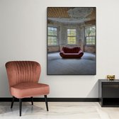 Poster Red Chair - Dibond - 70x100 cm  | Wanddecoratie - Interieur - Art - Wonen - Schilderij - Kunst